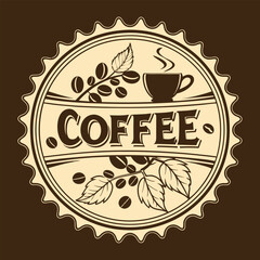 Coffee design over brown background, vector illustration EPS10