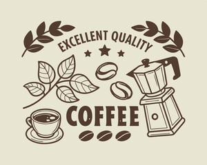 Coffee design over beige background, vector illustration EPS10.