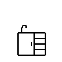 Outline icon for web. Kitchen counter icon