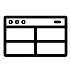 Outline icon for web. Desktop window icon