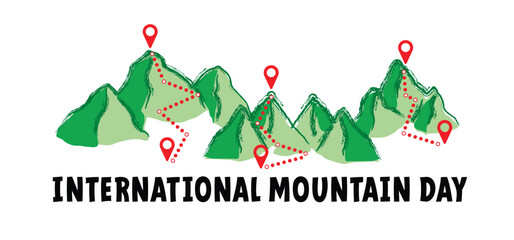 International Mountain Day. December 11. Holiday concept. Mountains travel landscape.