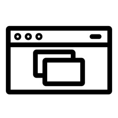 Outline icon for web. Desktop window icon