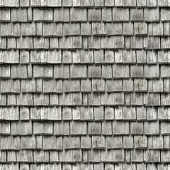 Wodden shingle roof tile seamless texture & background