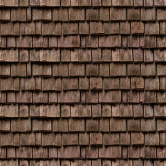 Wodden shingle roof tile seamless texture & background