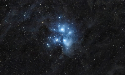 Plejaden, Messier 45, The seven sisters, M45, colorful nebula in space