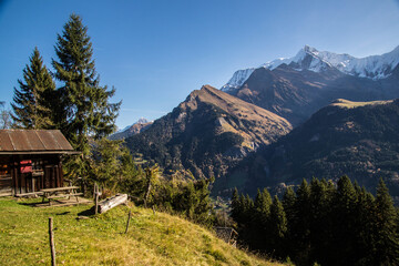 French Alps landscape in autumn