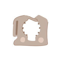 flexible pipe clamp cartoon. heavy duty, stainless galvanized, insulated rubber flexible pipe clamp sign. isolated symbol vector illustration