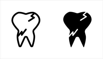 Tooth icon set. Dentistry symbol. Medical sign. Dental health. Isolated on white background.	