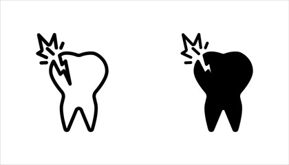 Tooth and teeth icon set. For dentistry, dental clinic, toothpaste and mouthwash. Vector illustration on white background.