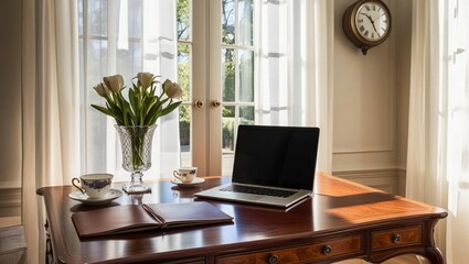 Elegant Luxury Home Office Setup with Modern Furnishings