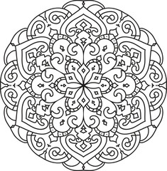 Mandala For Adult coloring page.Flower Outline mandala vector