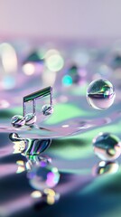 Holographic Music Note in Liquid