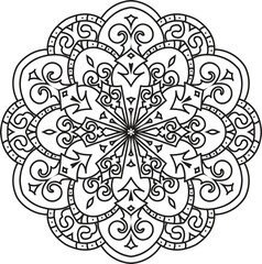 Mandala For Adult coloring page.Flower Outline mandala vector