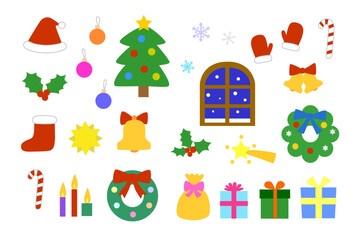 Obraz premium クリスマスのイラストセット