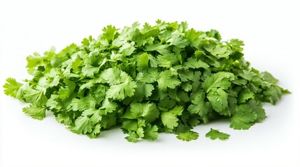 Obraz premium Fresh cilantro leaves, perfect for garnishing culinary dishes, coriander, cilantro, freshness, green, herb, cooking