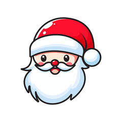 vector cartoon illustration of cute santa claus