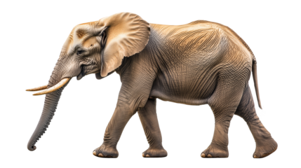 gray elephant isolated on transparent background