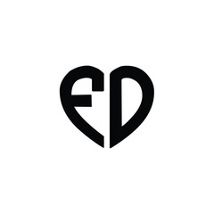 FD monogram logo design letter text name symbol monochrome logotype alphabet character simple logo