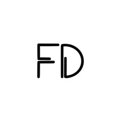 FD monogram logo design letter text name symbol monochrome logotype alphabet character simple logo