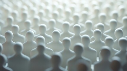 Obraz premium Crowd of white figurines representing society and community