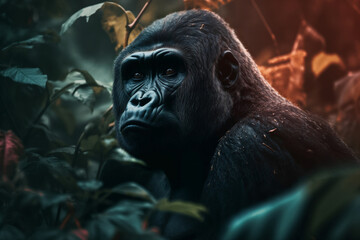 Fototapeta premium Close-up of a gorilla's face