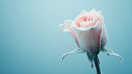 Frozen Rose in a Winter Landscape