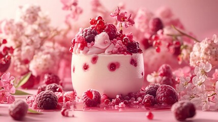 Multivitamin summer berry delicious panacotta , summer, berry, multivitamin, dessert, panacotta, delicious, refreshing
