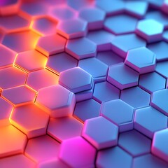 Explore the dynamic beauty of colorful hexagonal patterns in modern design