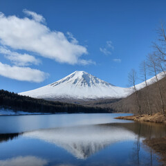 mountain and lake