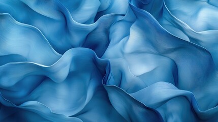 Obraz premium Abstract blue fabric background with flowing waves and soft, light blue tones.