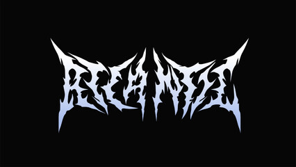 ATLANTIC typography vector a jagged, metal-inspired style. Featuring a light blue gradient, it evokes an oceanic vibe against a stark black background, creating a bold and edgy look suited for dark