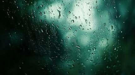 Obraz premium Rain drops on dark glass in autumn weather, rain, drops, glass, autumn, weather, dark, ambiance, mood, melancholy, reflection, wet