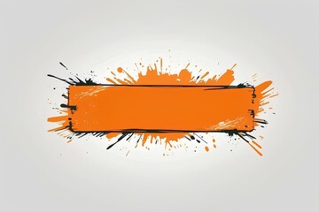 vibrant orange paint splash banner with bold, textured brush strokes ideal for creative and energetic designs