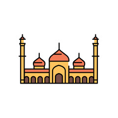 Mosque (masjid) color icon. Muslim religion.