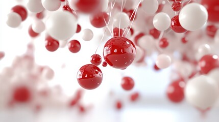 Red White Abstract Sphere Background