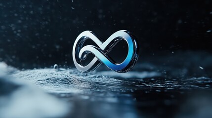 Infinity Symbol 3D Render Water
