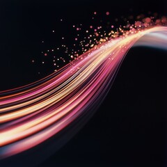 Fototapeta premium Dynamic data streams in abstract motion bright lines and particles showcasing high-speed digital connectivity