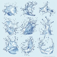 Obraz premium Create stunning high-detail of water splashes in dynamic curved motion