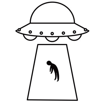 recommend clip art: UFOに人がさらわれている所