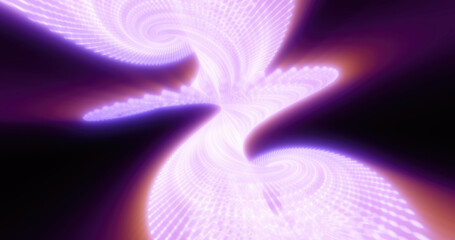 Abstract image of a fluid wave pattern in shades of purple with a glowing, dynamic effect, resembling a smooth flow or energy pulse in a futuristic setting