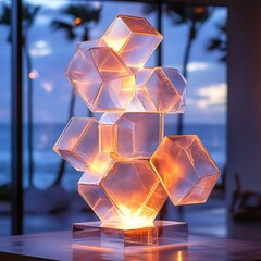 Illuminate your space with stunning geometric crystal sculptures designed for modern interiors