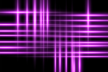 Neon purple background. Pink digital game pattern. Magenta wireframe backdrop with horizontal and vertical lines. Abstract techno futuristic vector illustration.