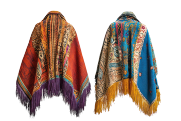 Harajuku Capes Bohemian Fringed Fashion isolated on transparent background on transparent background