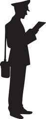silhouette of postman vector art illustration