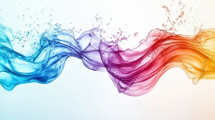 Fototapeta premium Abstract colorful wave with water splash.