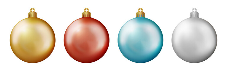 Vector collection set of colorful Christmas balls
