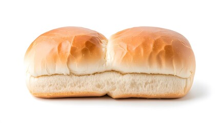 Close-Up Shot of a Plain Hot Dog Bun with Two Pieces | Soft Baked Buns, Classic Snack, Fast Food Essential, Grilled Sausage Bun, Ready for Toppings