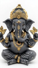 Fototapeta premium Explore the symbolism of divine ganesha holding butterflies as emblems of abundance and prosperity in spiritual art