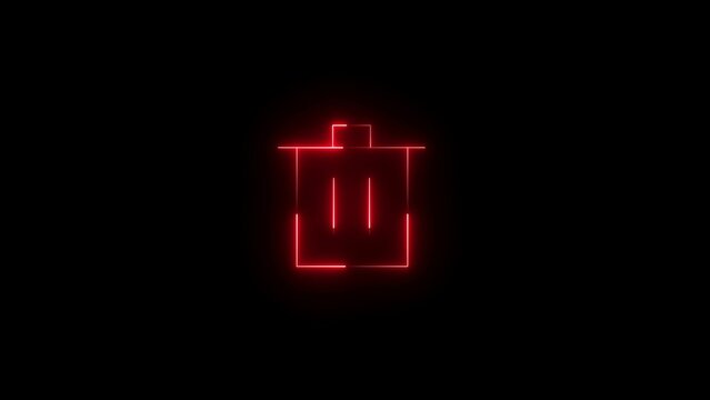 recommend clip art: neon delete  icon clean remove animated black background,