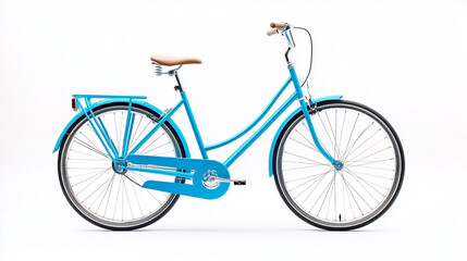 Fototapeta premium A blue bicycle with a brown seat